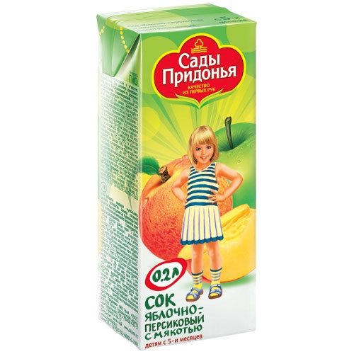 Сок "Сады Придонья" яблочно-персиковый с мякотью 0