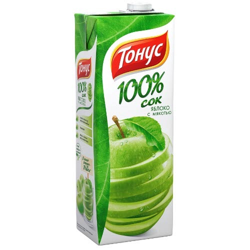 Сок "Тонус" 100% яблоко с мякотью 1