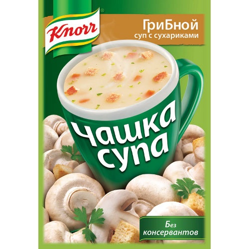 Чашка супа "Knorr" (Кнорр) Грибной с сухариками 15г