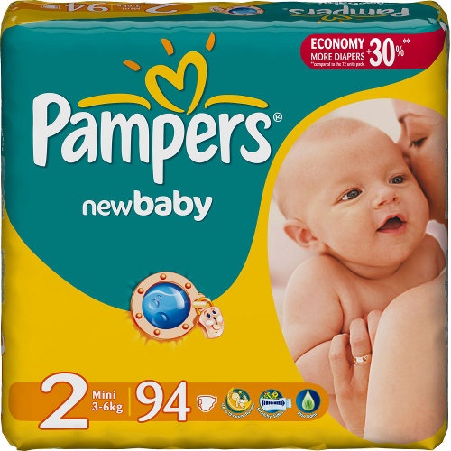Подгузники "Pampers New Baby" (Памперс Нью Бэби) Mini 3-6кг 94шт джамбо упаковка