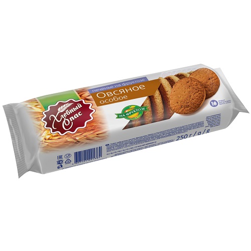 Печенье Особое овсяное на фруктозе 250г Хлебный Спас