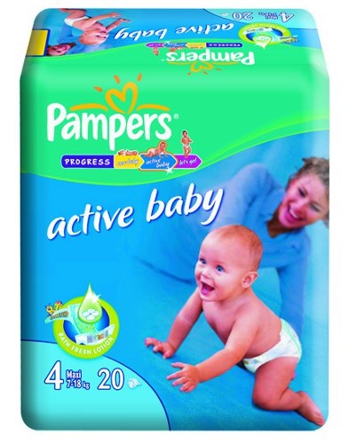Подгузники "Pampers Active Baby" (Памперс Актив Бэби) Maxi 7-18кг 20шт