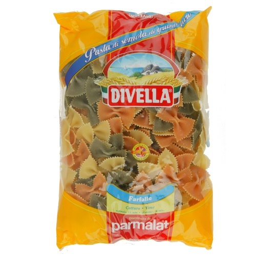 Макаронные изделия "Divella" (Дивелла)(банты) фарфалле с томатом и шпинатом 500г пакет Италия