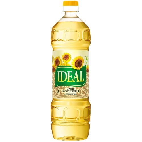 Масло подсолнечное "Ideal" (Идеал) без холестерина 1л Россия