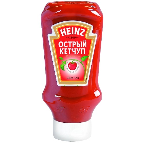 Кетчуп "Heinz" (Хайнц) острый 570г пл.бутылка (перевертыш)