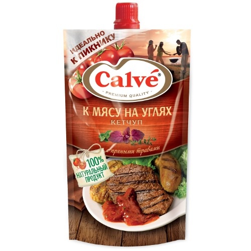 Кетчуп "Calve" (Кальве) к мясу на углях 350 г дойпак
