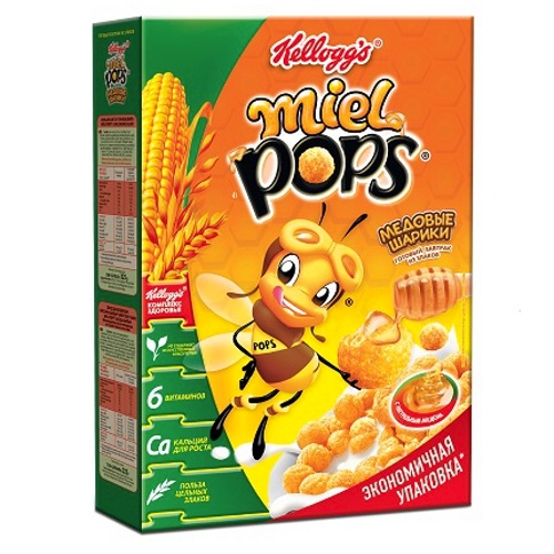 Готовый завтрак "Kelloggs" (Келлогс) Miel Pops медовые шарики 325г с игрушкой