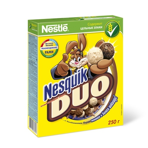 Готовый завтрак "Nestle Nesquik" (Нестле Несквик) шоколадный DUO 250г