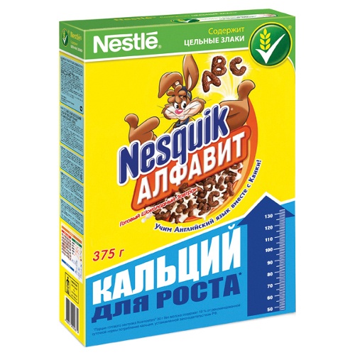 Готовый завтрак "Nestle Nesquik" (Нестле Несквик) алфавит 375г