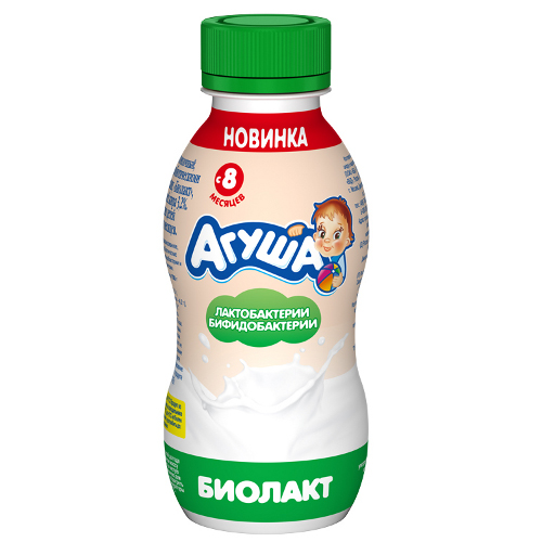 Напиток кисломолочный Биолакт ''Агуша'' 3.2% 200г пл. бутылка