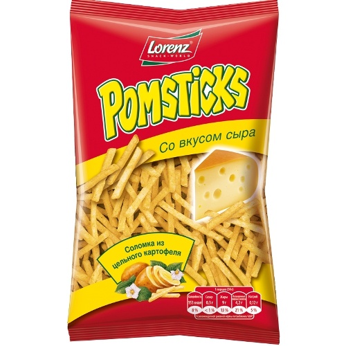 Чипсы "Lorenz" (Лоренц) Pomsticks картофельная соломка с сыром 100г