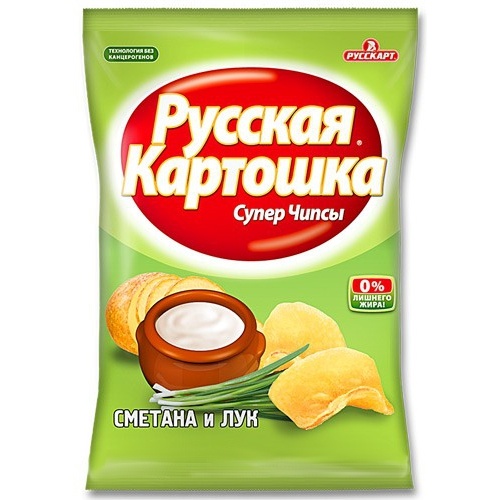 Чипсы "Русская картошка" сметана и лук 95г