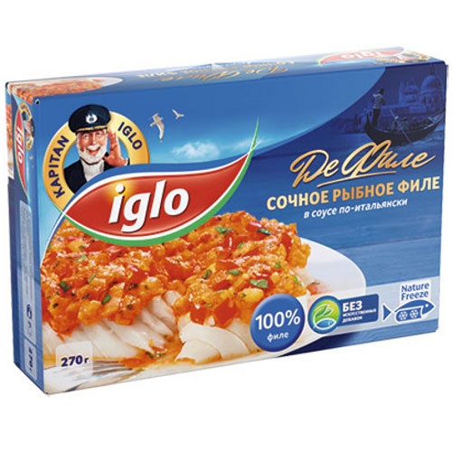 Сочное рыбное филе в соусе по-итальянски ДеФиле "Iglo" (Игло) 270г замороженное блюдо