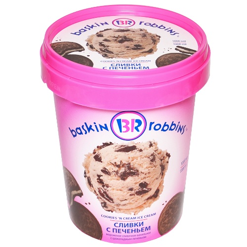 Мороженое "Баскин Роббинс" сливки с печеньем 950мл