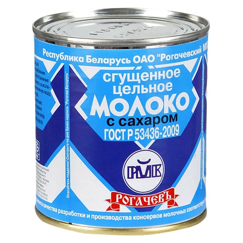 Молоко сгущенное "Рогачев" цельное с сахаром 380г ж/б