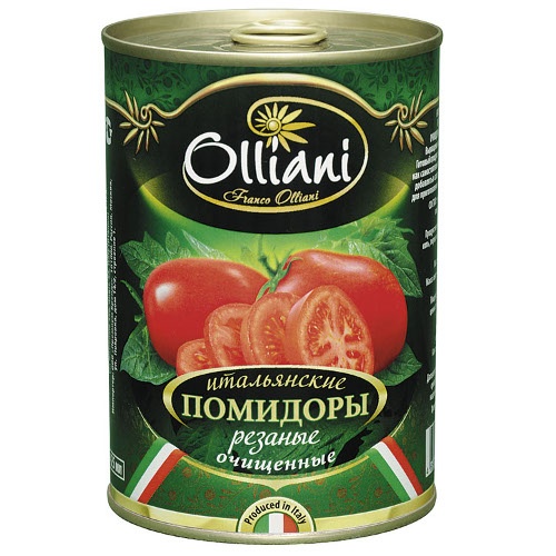 Томаты "Franco Olliani" (Франко Оллиани) резаные очищенные в томатном соке 400г ж/б