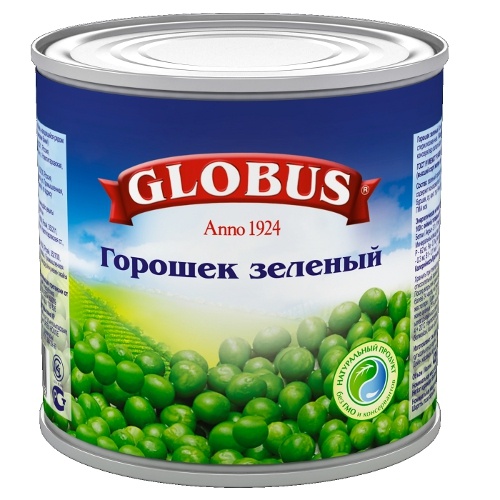 Горошек зеленый "Globus" (Глобус) 400г ж/б
