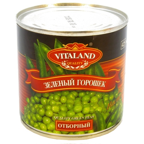 Горошек зеленый "Vitaland" (Виталанд) 420г ж/б