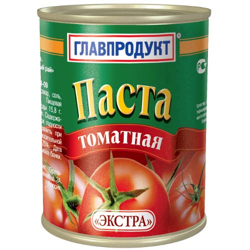 Томатная паста "Главпродукт" Премиум 380г ж/б