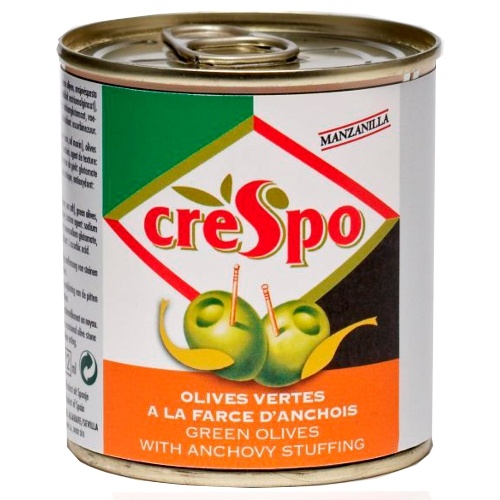 Оливки "Crespo" (Креспо) фаршированные анчоусом 200г ж/б