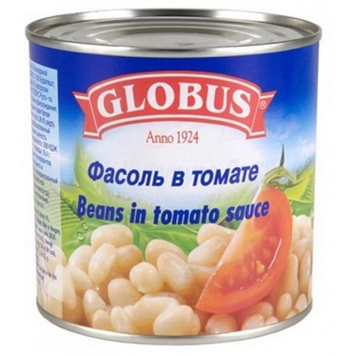 Фасоль "Globus" (Глобус) белая в томатном соусе 440г ж/б