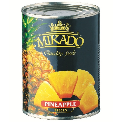 Ананасы "Mikado" (Микадо) кусочки в сиропе 580г ж/б