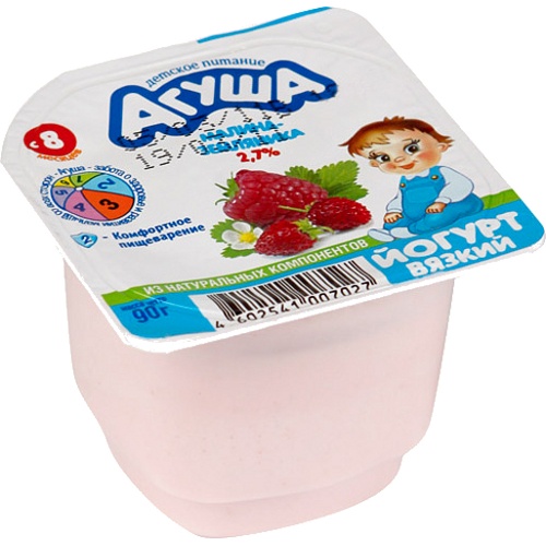 Йогурт детский "Агуша" малина-земляника 2