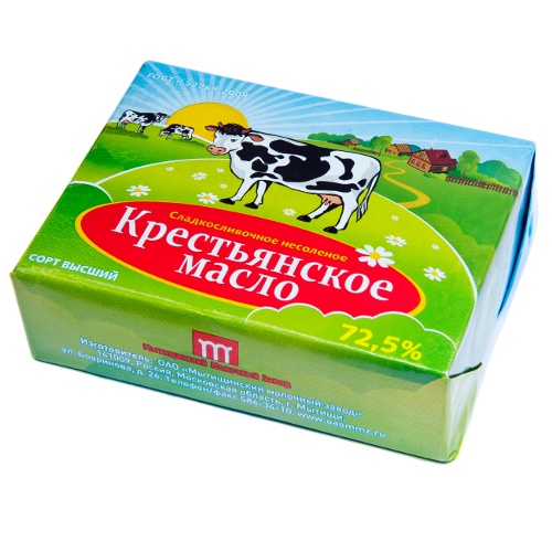 Масло сладко-сливочное "Крестьянское" 72