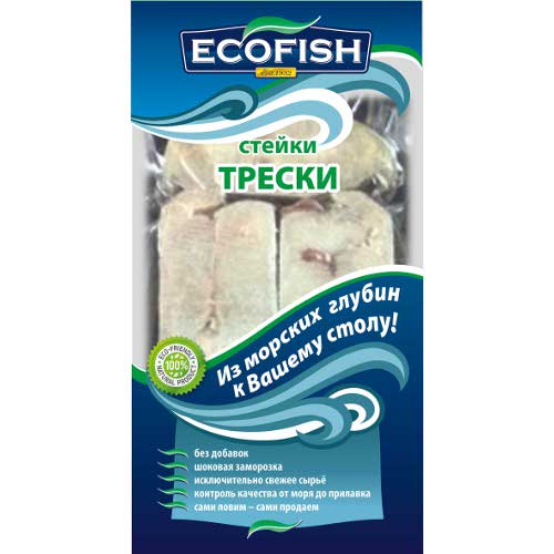 Треска замороженная стейк 400г ECOFISH (Эко Фиш)