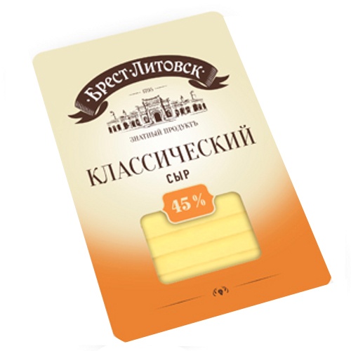 Сыр "Брест-Литовск" классический 45% 150г нарезка