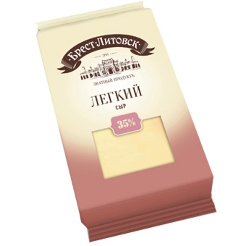 Сыр "Брест-Литовск" легкий 35% 210г фасованный