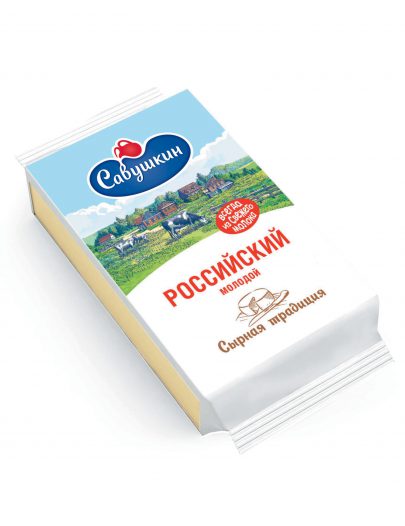 Сыр Российский молодой "Савушкин продукт" 50% 210г
