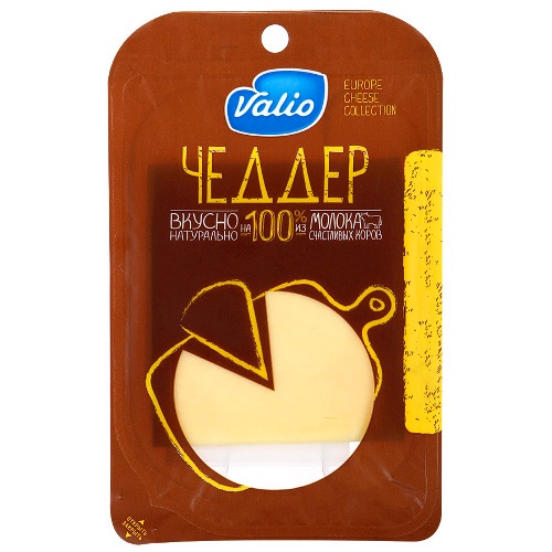 Сыр Чеддер "Valio" (Валио) 48% 140г нарезка