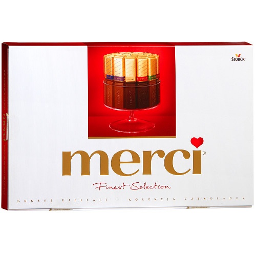 Конфеты шоколадные "Merci" (Мерси) ассорти 400г красная коробка