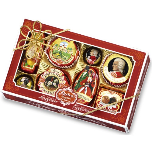 Конфеты шоколадные "Mozart" (Моцарт) Gold cord 250г коробка Reber