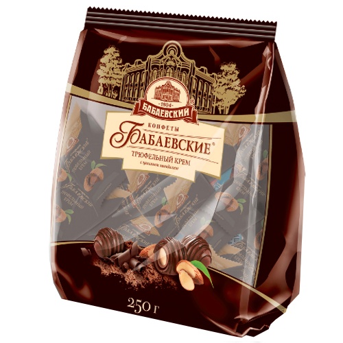 Конфеты шоколадные "Бабаевские" Трюфельный крем с цельным миндалем 250г пакет