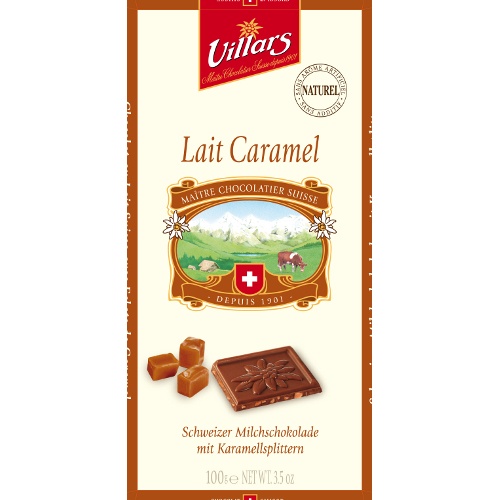 Шоколад "Villars" (Вилларс) молочный с кусочками карамели 100г Швейцария