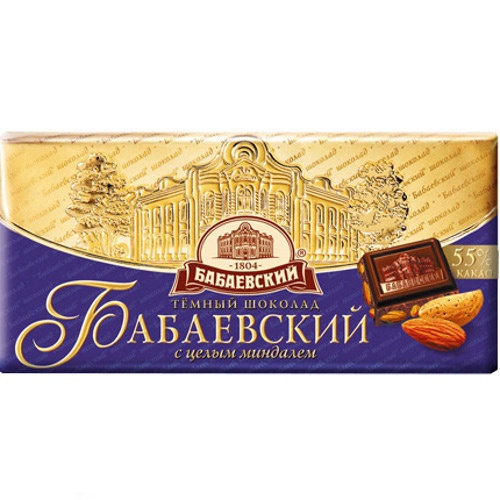 Шоколад "Бабаевский" темный с миндалем 100г