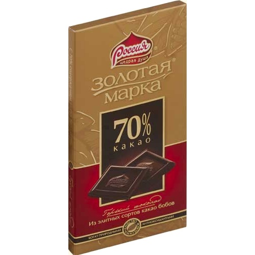 Шоколад "Россия" Золотая Марка горький 100г