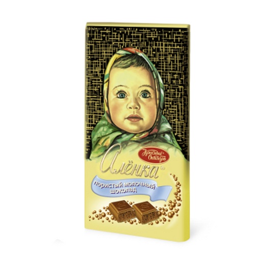 Шоколад "Аленка" молочный пористый 95г Красный Октябрь