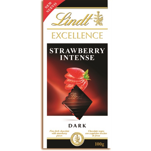 Шоколад "Lindt Excellence" (Линдт Экселланс) горький с кусочками клубники 100г