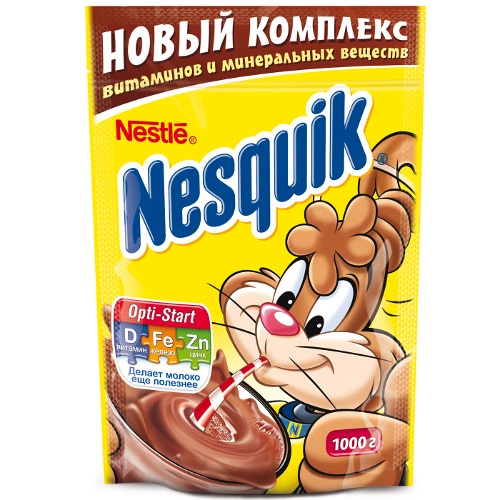 Напиток "Nesquik" (Несквик) Плюс растворимый шоколадный 1000г пакет
