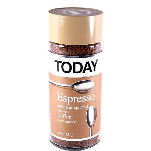 Кофе "Today" (Тудэй) Espresso растворимый 100г ст/б