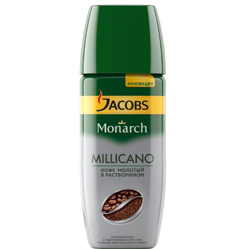 Кофе "Jacobs Monarch" (Якобс Монарх) Millicano растворимый натуральный сублимированный 95г ст.банка