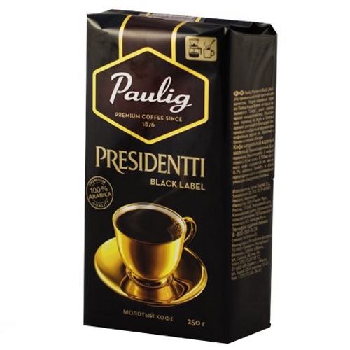Кофе "Paulig" (Паулиг) Президент Black Label молотый 250г пакет