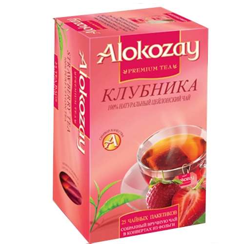 Чай "Alokozay" (Алокозай) черный с клубникой 25пак в конвертах