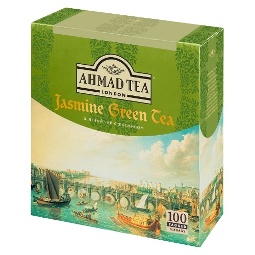Чай "Ahmad Tea" (Ахмад Ти) Jasmine Green зеленый с жасмином 100пак х 2г