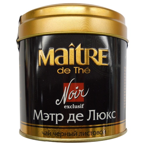Чай "Maitre" (Мэтр) черный Де Люкс листовой 100г ж/б