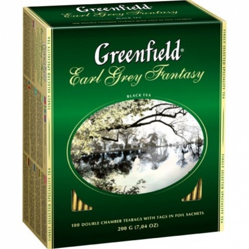 Чай "Greenfield" (Гринфилд) Эрл Грэй Фэнтази 100пак х 2г с ярлычками
