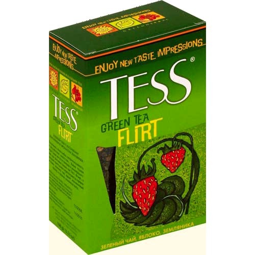 Чай "Tess" (Тесс) Flirt зеленый яблоко земляника 100г